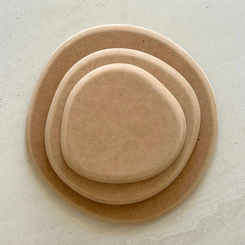 Irregular Round Plate Pottery Form 22cm