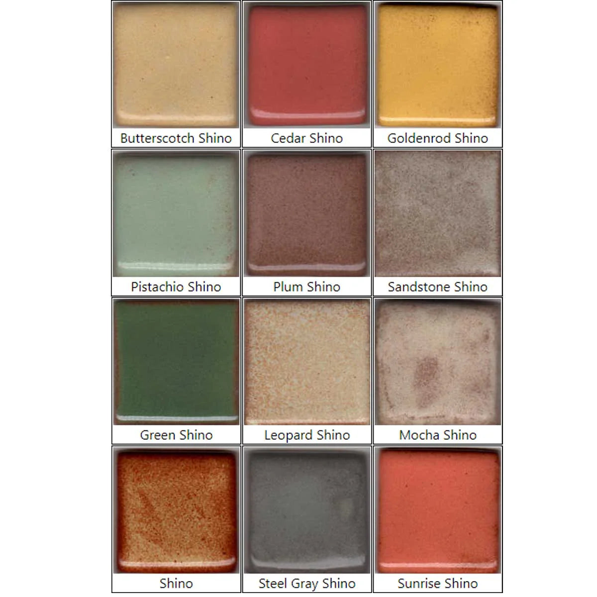 Coyote Glaze Sample Set No. 6 - Shino Colours